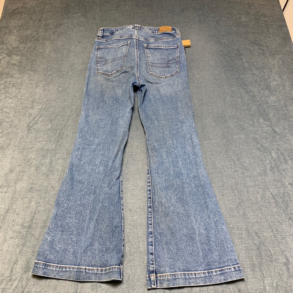 American Eagle Outfitters Flare Jeans Womens 6 Short Blue Medium Wash Casual